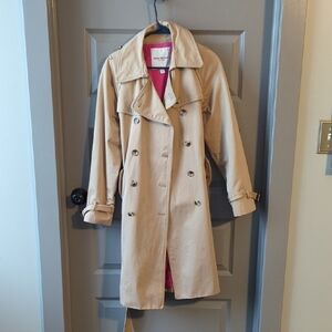 Beige Double-Breasted Trench Coat